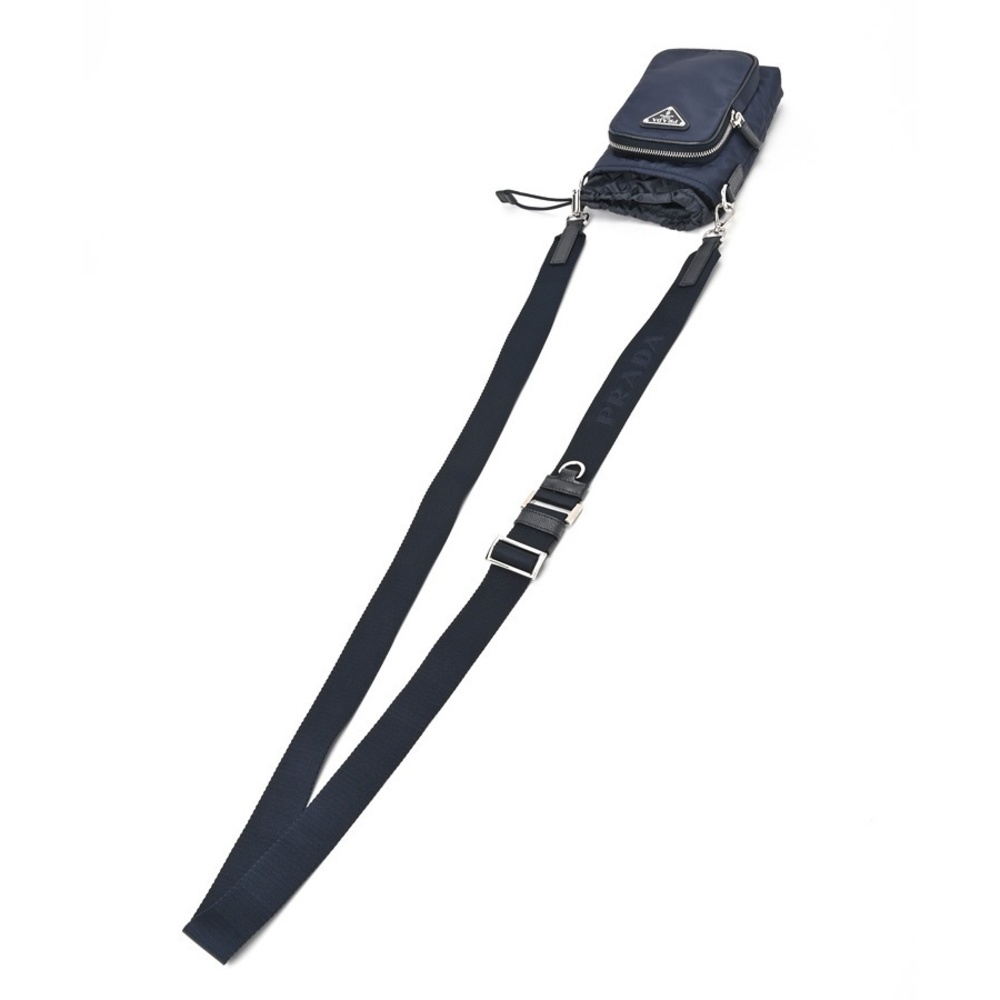 Prada Case Re-Nylon Shoulder Smartphone Pouch Blue